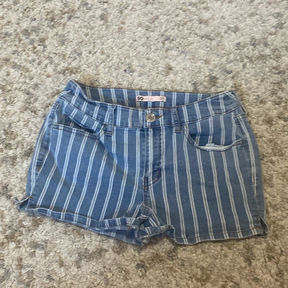 Blue and White SO Goods For Life Shorts